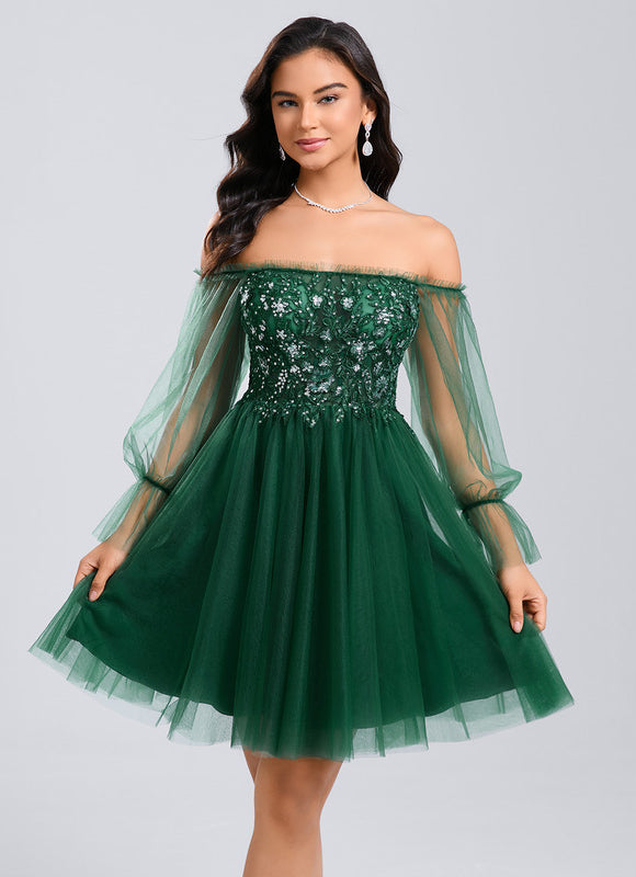 Robe Chic Tulle Verte - gallery 1