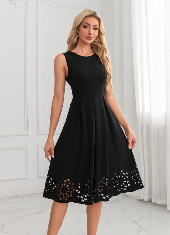 Robe Chic Noire Ajourée - gallery 1