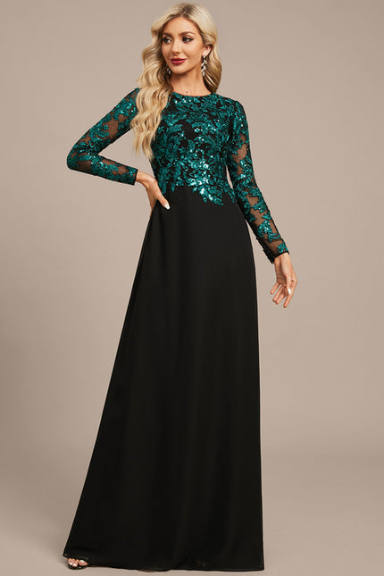 Robe Chic Éclat Noir Émeraude - gallery 2