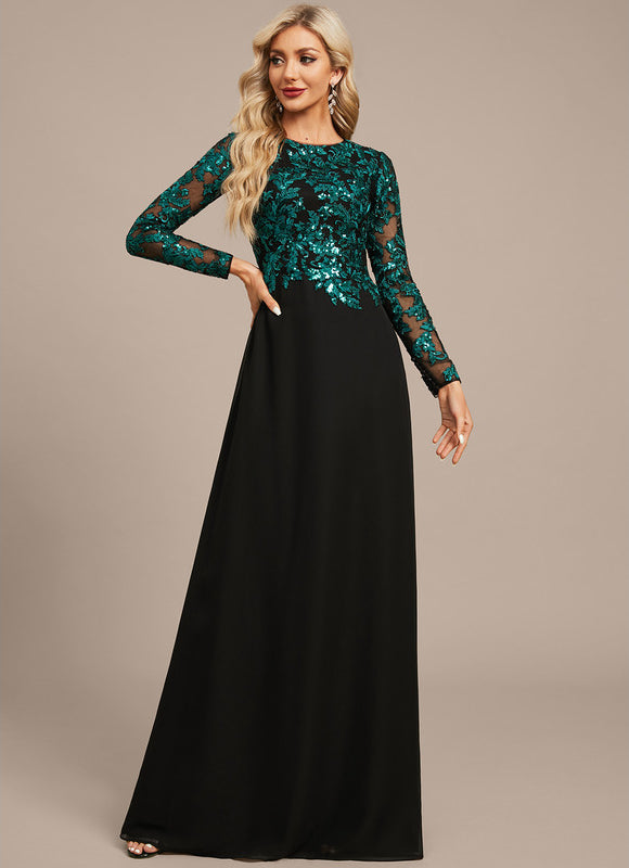 Robe Chic Éclat Noir Émeraude - gallery 2