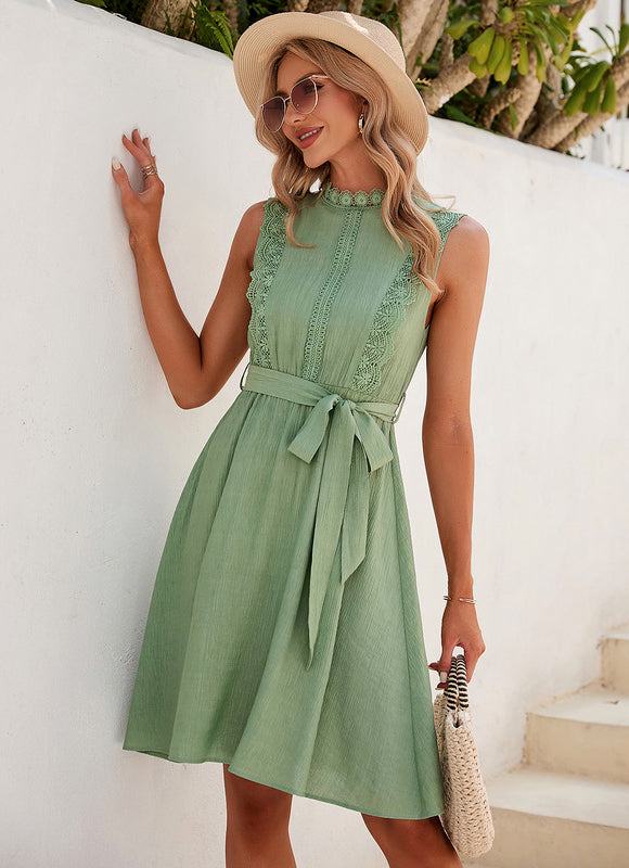 Robe Chic Vert Pastel Évasée