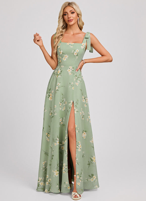 Robe Chic Longue Verte Élégante - gallery 2