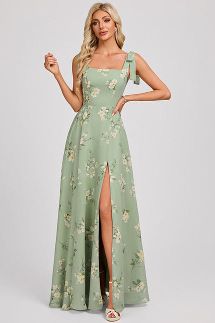 Robe Chic Longue Verte Élégante - gallery 2