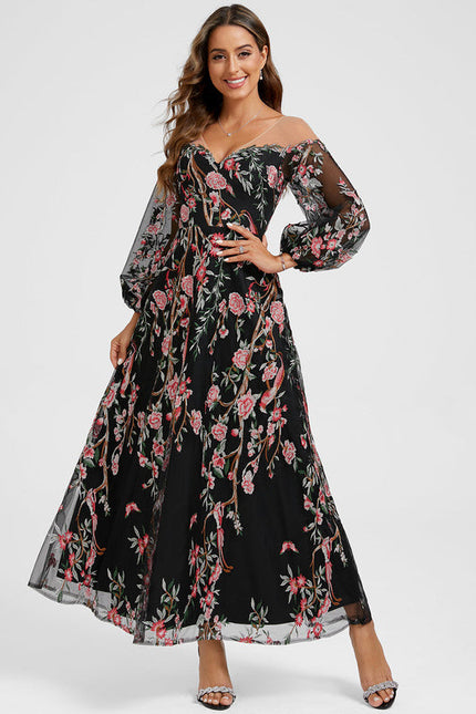 Robe Chic Noire Florale