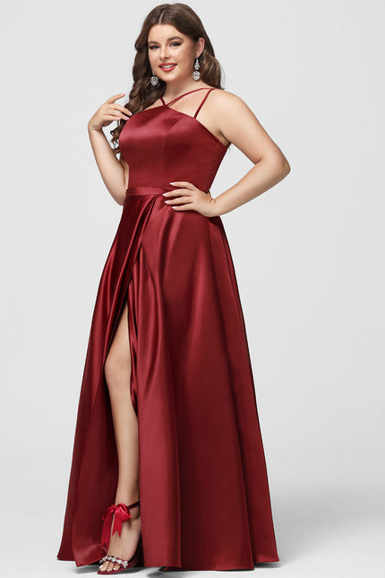Robe Chic Satiné Rubis Éthéré - gallery 7