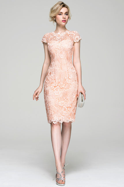 Robe Chic Dentelle Pêche - gallery 1