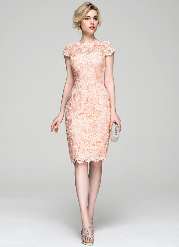 Robe Chic Dentelle Pêche - gallery 1