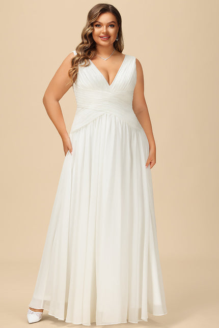 Robe Chic Blanche Mousseline Plissée - gallery 8