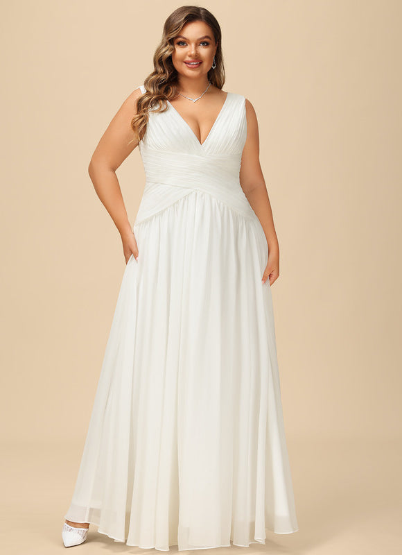 Robe Chic Blanche Mousseline Plissée - gallery 8