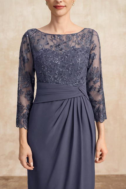 Robe Chic Violet Illusion Dentelle Courte - gallery 4