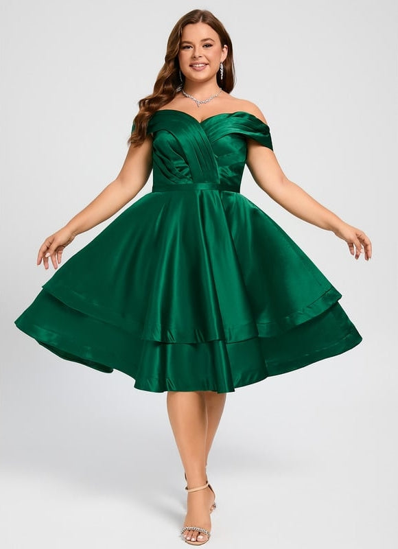 Robe Chic Satinée Trapèze - gallery 5