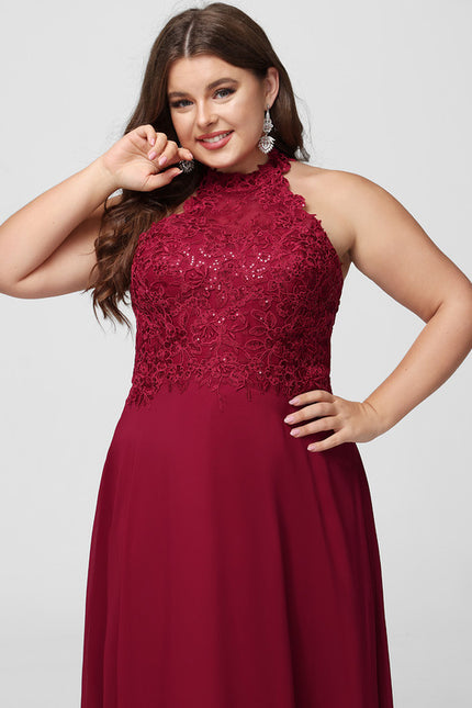 Robe Chic Bordeaux Dentelle Élégante - gallery 9