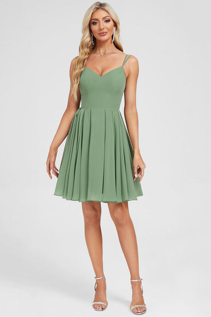 Robe Chic Mousseline Vert Tendre - gallery 3