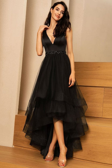 Robe Chic Noir Élégant Tulle - gallery 1