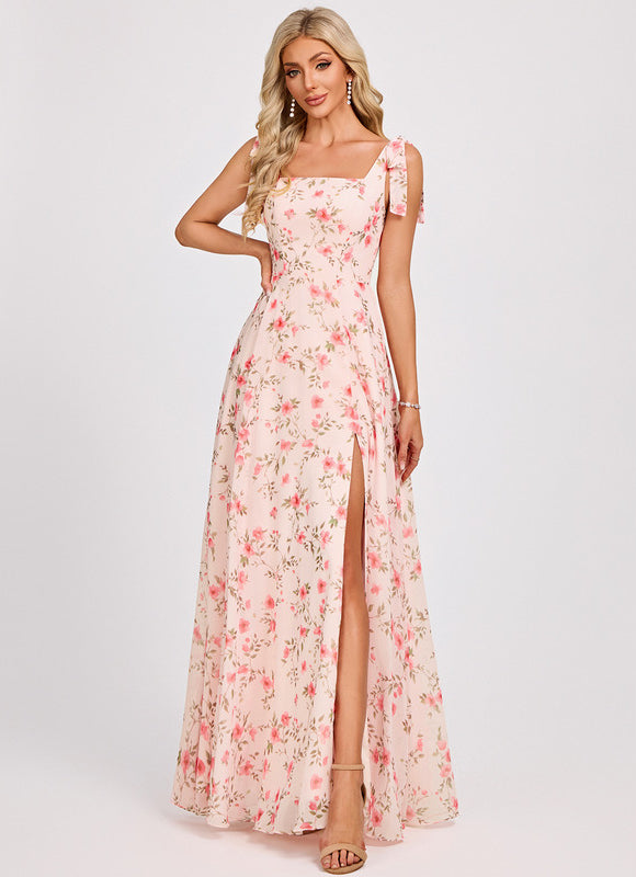 Robe Chic Longue Verte Élégante - gallery 2