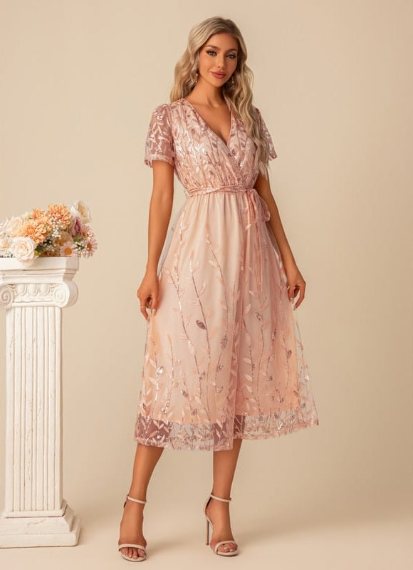 Robe Chic Cocktail Pailletée - gallery 2