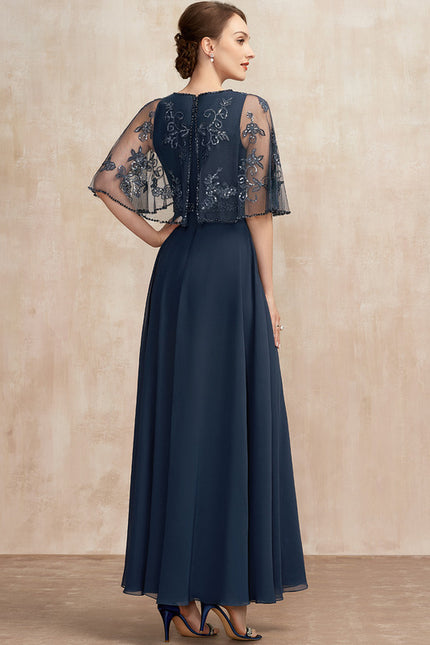 Robe Chic Bleu Marine Élégante - gallery 6