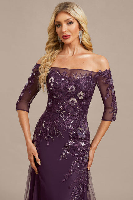 Robe Chic Élégante Mauve - gallery 1