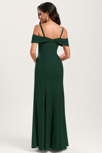 Robe Chic Verte Élégance Longue - gallery 4