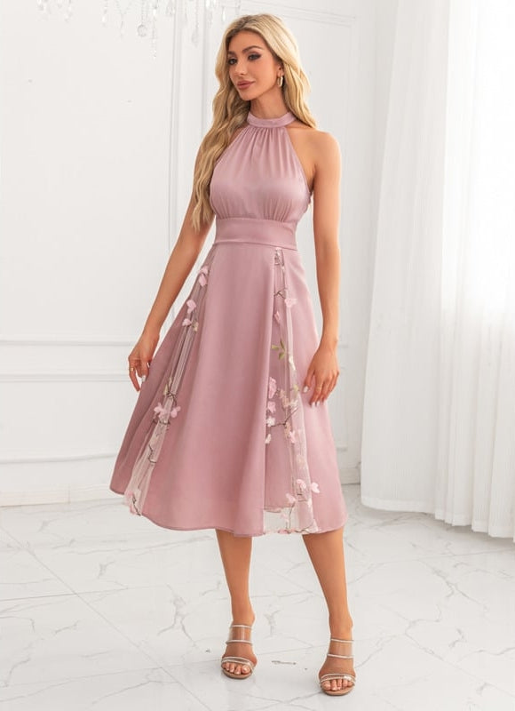 Robe Chic Midi Rose Florale - gallery 5