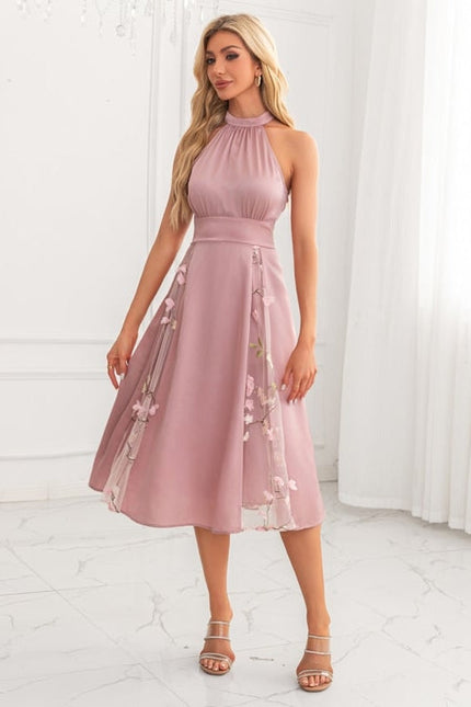 Robe Chic Midi Rose Florale - gallery 5