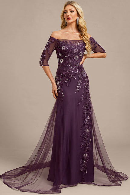 Robe Chic Élégante Mauve - gallery 5