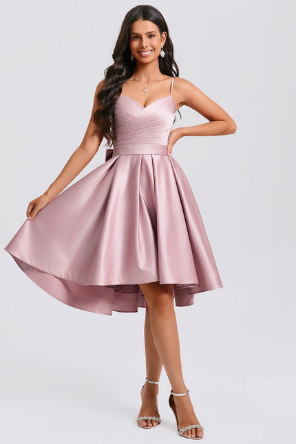 Robe Chic Satin Rose Plissée - gallery 5