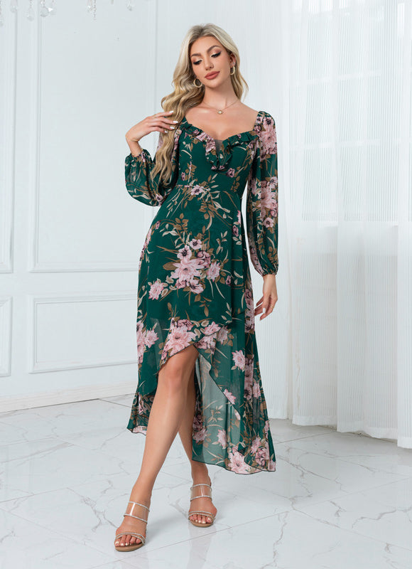 Robe Chic Florale Asymétrique - gallery 5