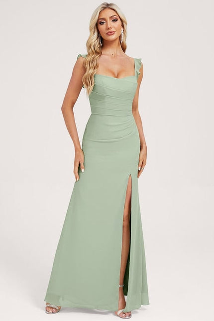 Robe Chic Longue Verte Raffinée - gallery 3