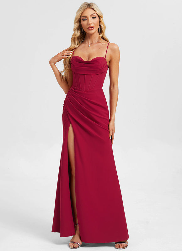 Robe Chic Crêpe Rubis - gallery 1