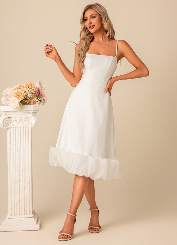 Robe Chic Bleu Ciel Évasée - gallery 3