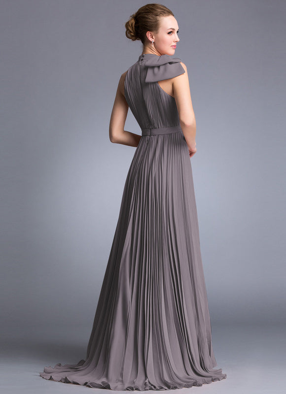 Robe Chic Satiné Taupe - gallery 2