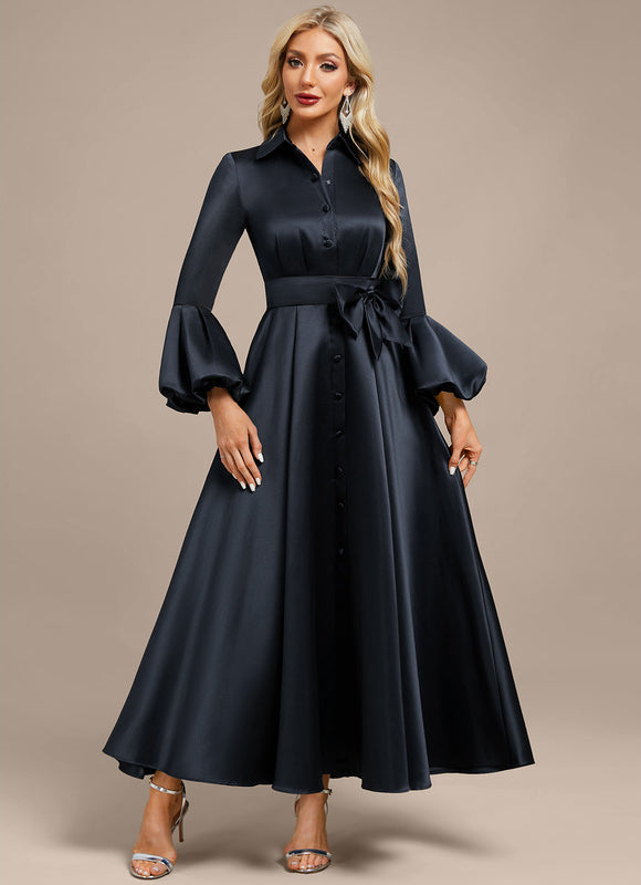 Robe Chic Satinée Longue Élégante - gallery 4