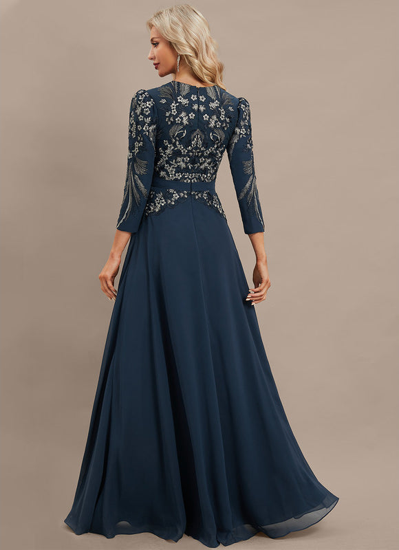 Robe Chic Longue Marine Élégante - gallery 5
