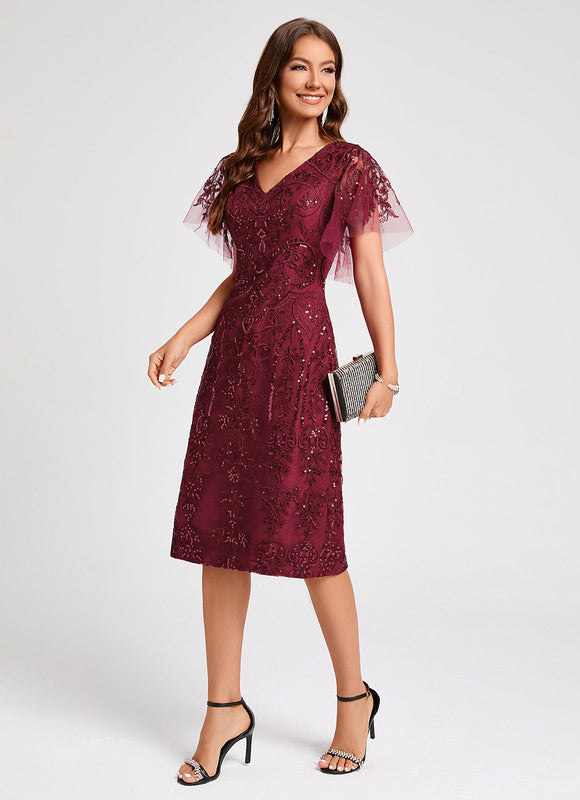 Robe Chic Bordeaux Éclatante - gallery 1