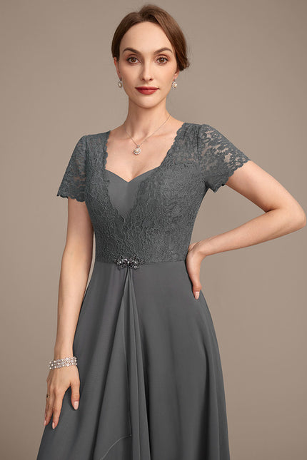 Robe Chic Gris Élégant Flottant - gallery 1