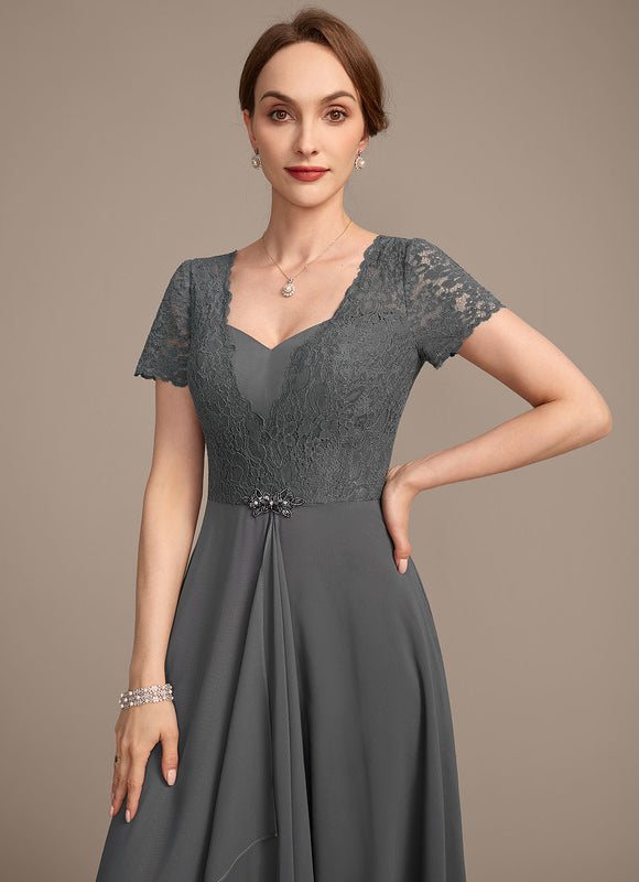 Robe Chic Gris Élégant Flottant - gallery 1