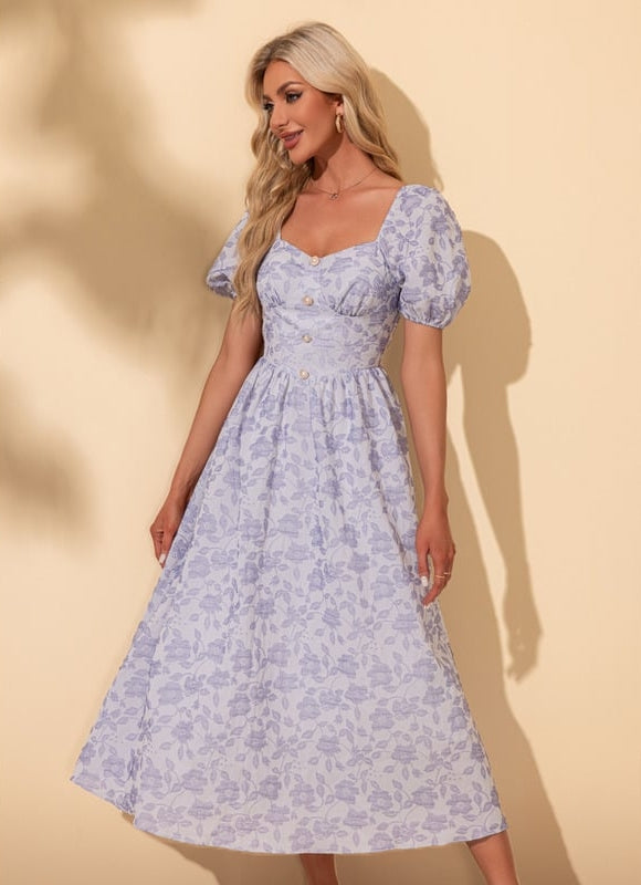 Robe Chic Midi Rose Fleuri - gallery 3
