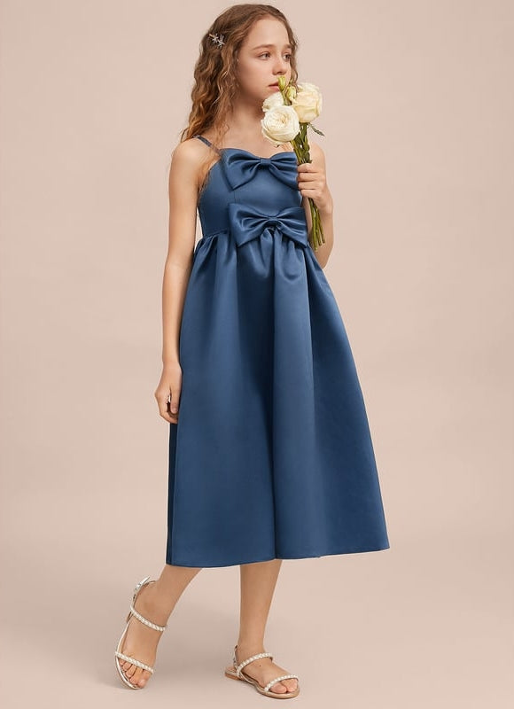 Robe Chic Satin Bleu Élégant - gallery 2