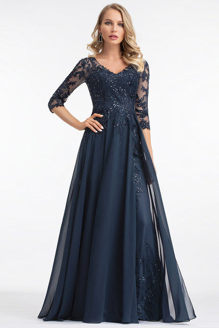 Robe Chic Longue Bleu Cobalt - gallery 1