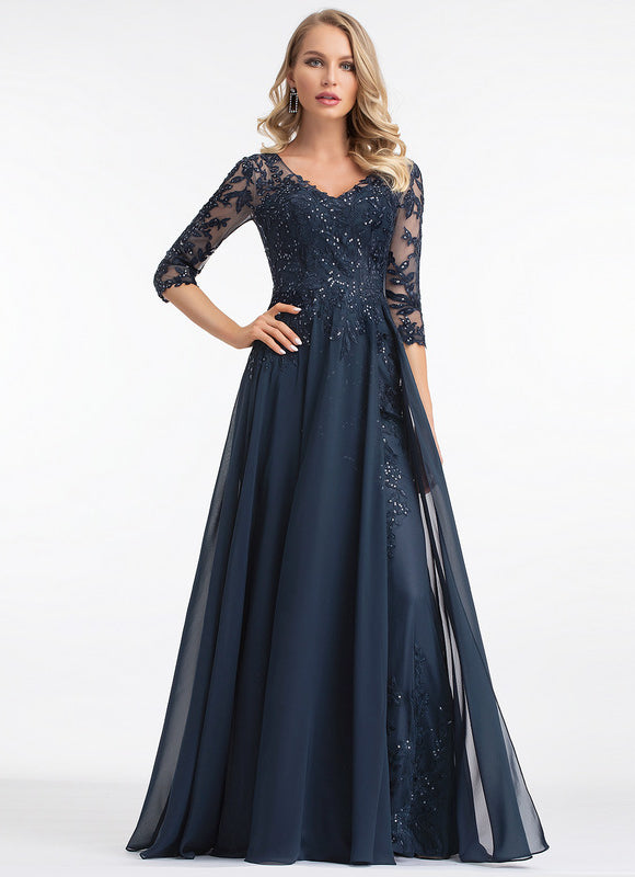 Robe Chic Longue Bleu Cobalt - gallery 1
