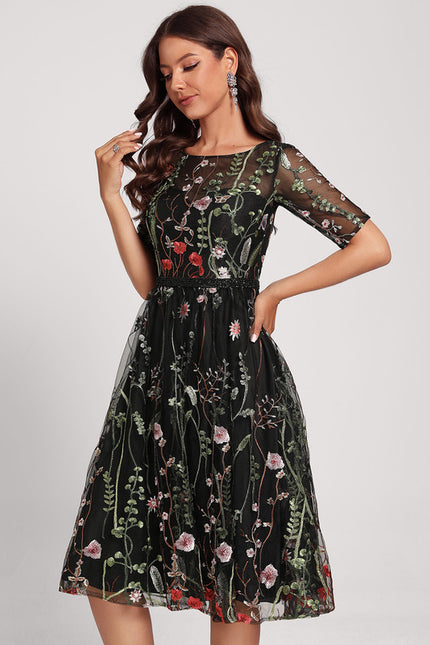 Robe Bohème Chic Dentelle Noire - gallery 2