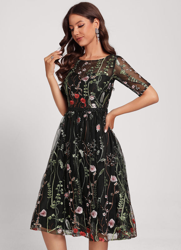 Robe Bohème Chic Dentelle Noire - gallery 2
