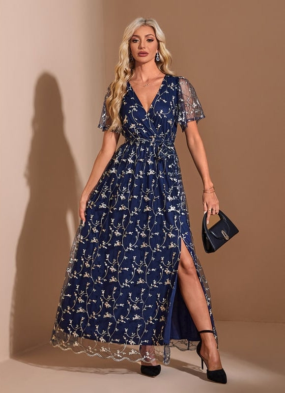 Robe Chic Maxi Marine Fleurie - gallery 1