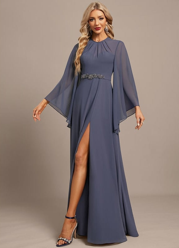 Robe Chic Satin Bleu Nuit - gallery 2