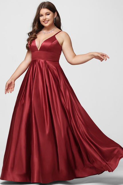 Robe Chic Bordeaux Satin Longue - gallery 4