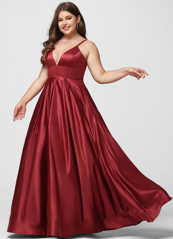 Robe Chic Bordeaux Satin Longue - gallery 4