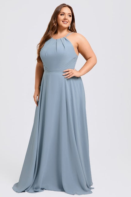 Robe Chic Bleu Drapé - gallery 9