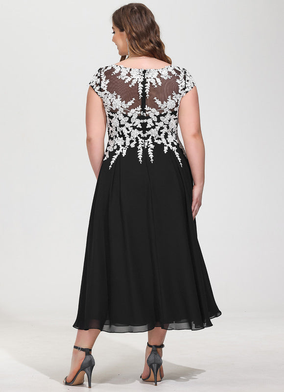 Robe Chic Noire Dentelle V-Cou Élégant - gallery 9