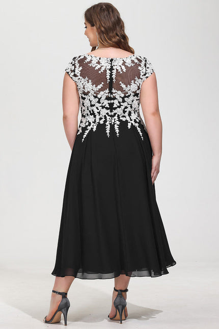 Robe Chic Noire Dentelle V-Cou Élégant - gallery 9